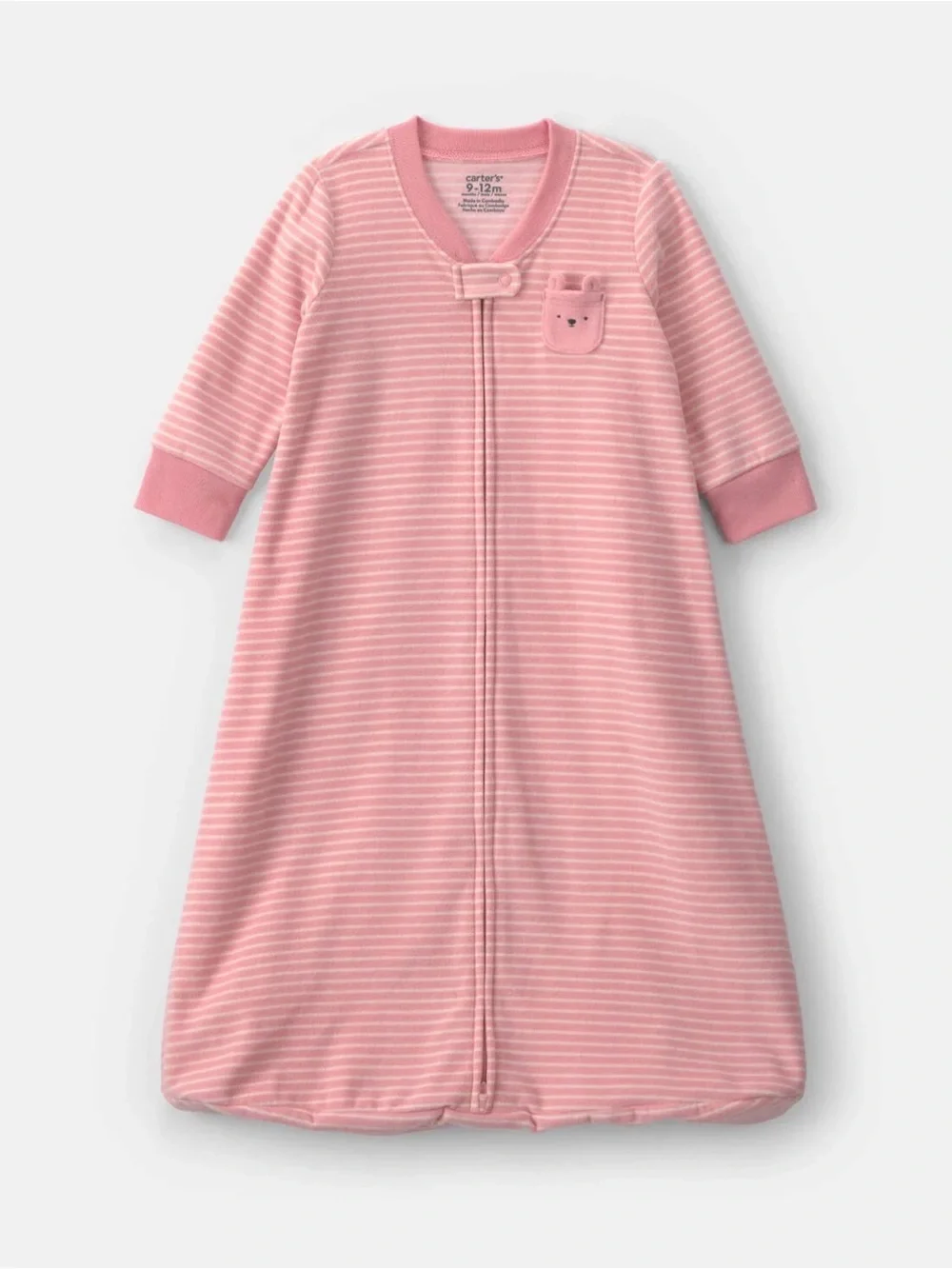 Carter's Pink Stripes and Baby Giraffe Fleece Sleep Bags